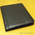 Black Synthetic Leather Zippered Writing Case Padfolio